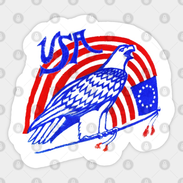 4th of July Eagle, Flag, USA, Stars & Stripes, Patriotic Sticker by artbitz